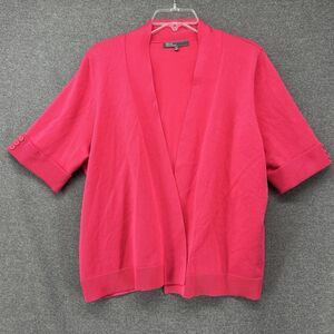 89th & Madison Cardigan Women's Size 2X Plus Size Pink Short Sleeve NEW
